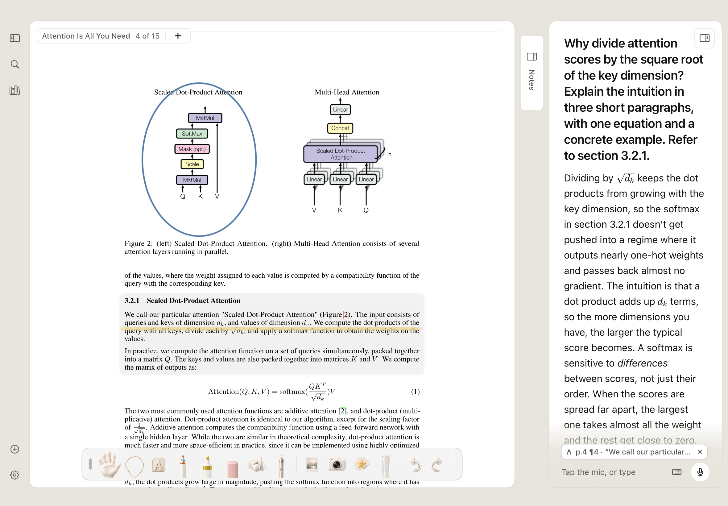 A research diagram with persistent handwritten ink in Dray on iPad.